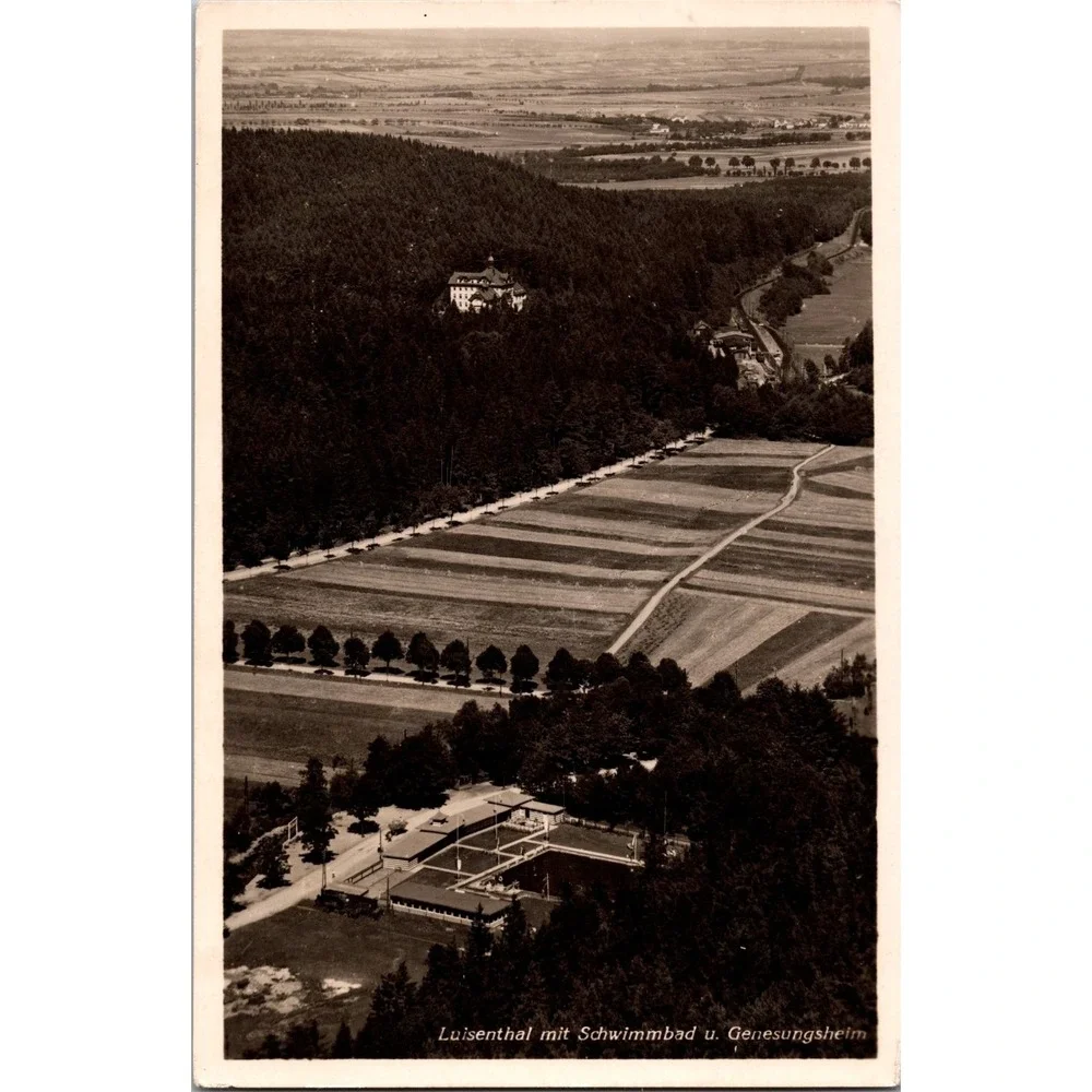 Vintage Luisenthal‎ Aerial View Postcard with Schwimmbad & Genesungsheim
